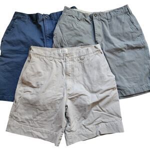 St. Johns Bay Shorts Mens Size 34 Lot Of 3 Chino Blue Green Tan Casual